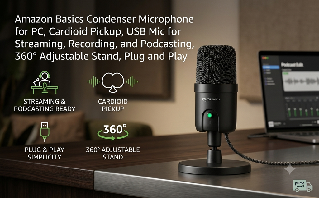 Amazon Basics USB Condenser Mic - Best Budget Gaming Microphone