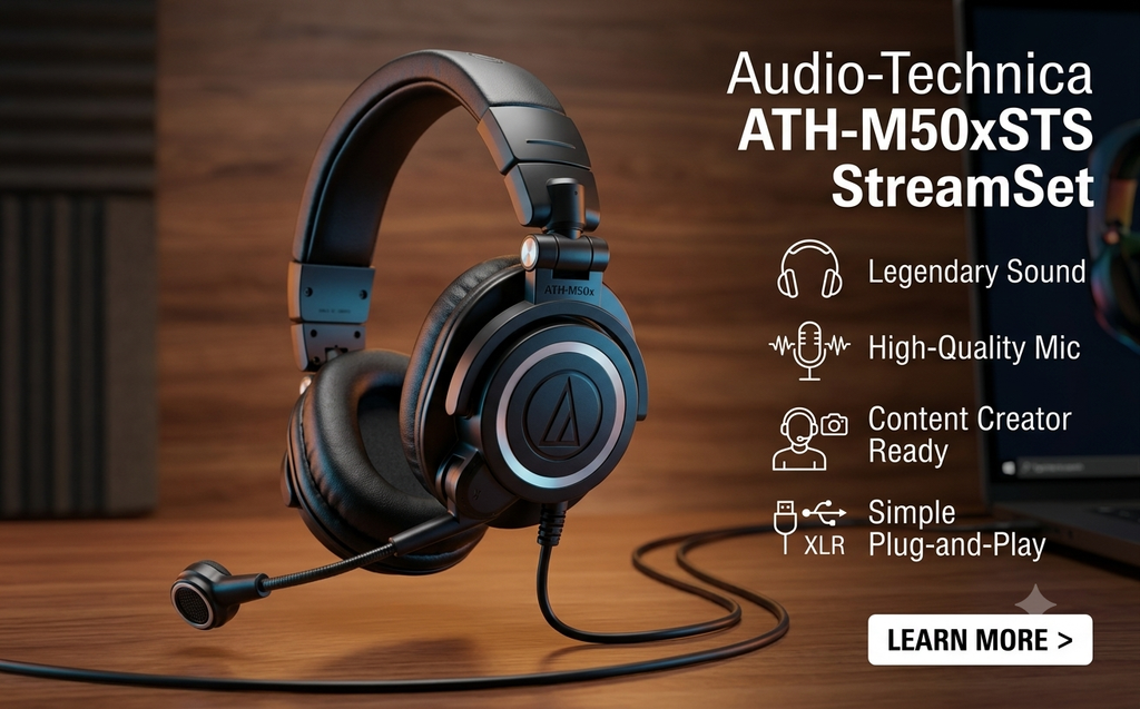 Audio-Technica ATH-M50xSTS StreamSet - Best Gaming Headset Microphone